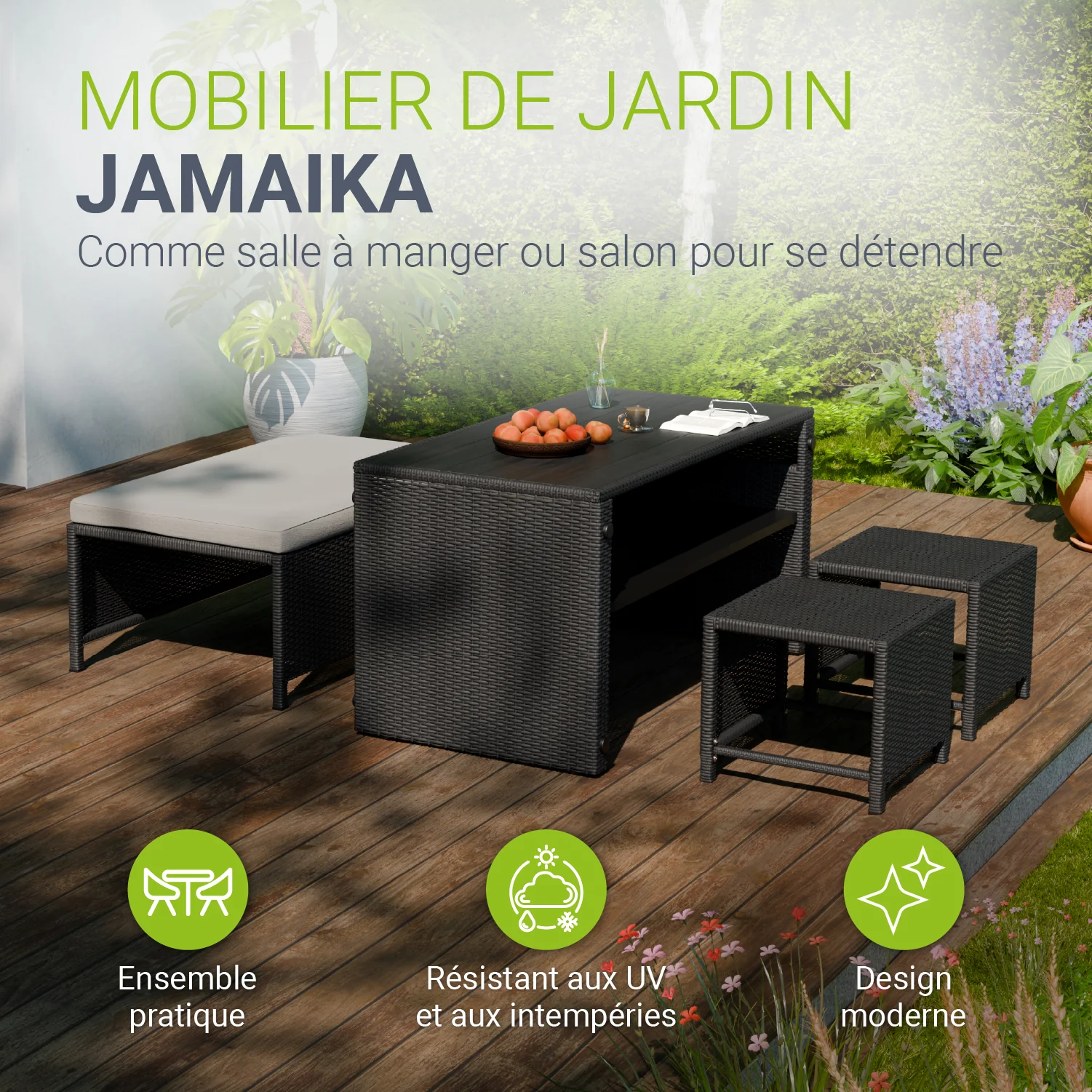 2in1 Polyrattan Gartenmöbel Jamaika - Image 24