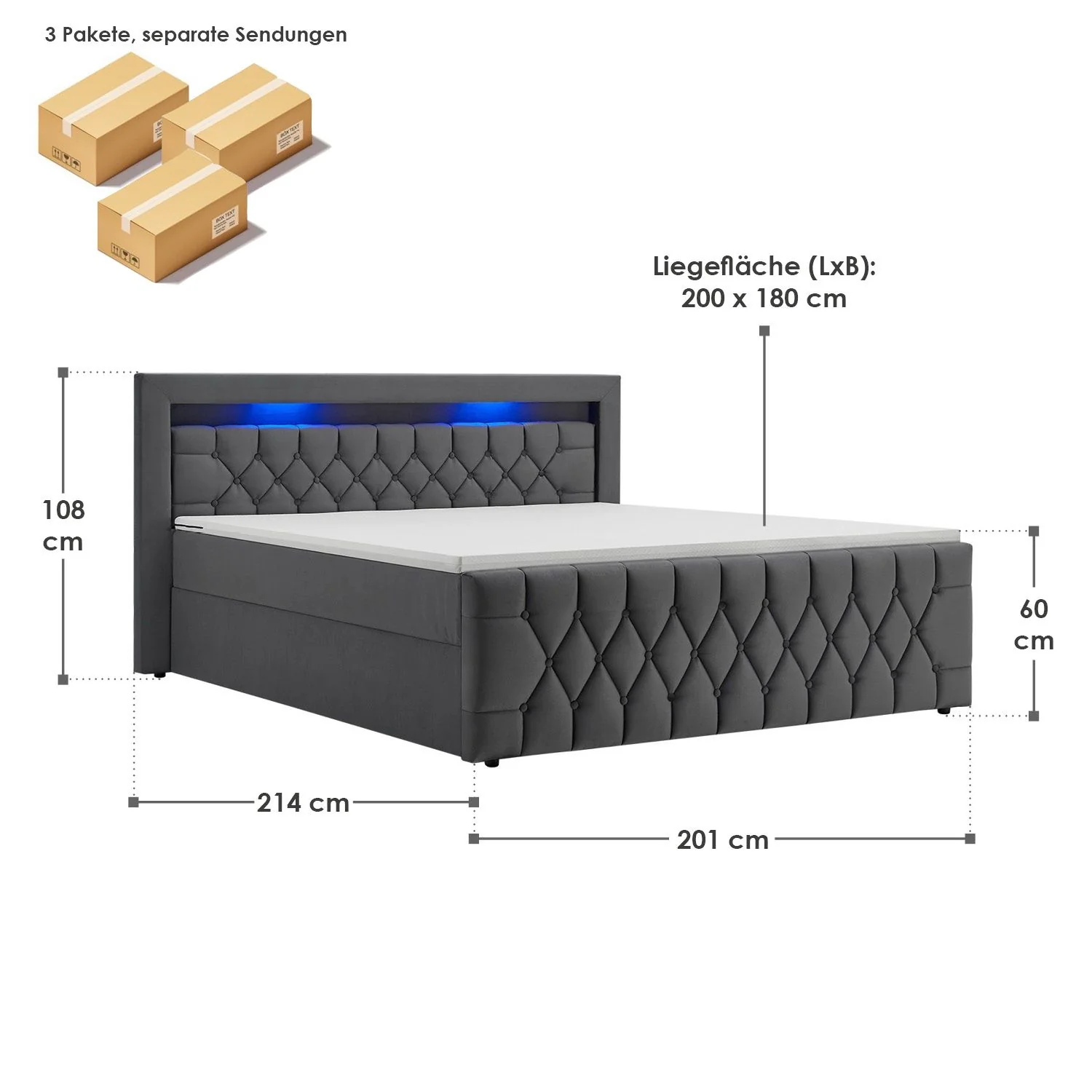 Boxspringbett Leona - Samt - Image 30