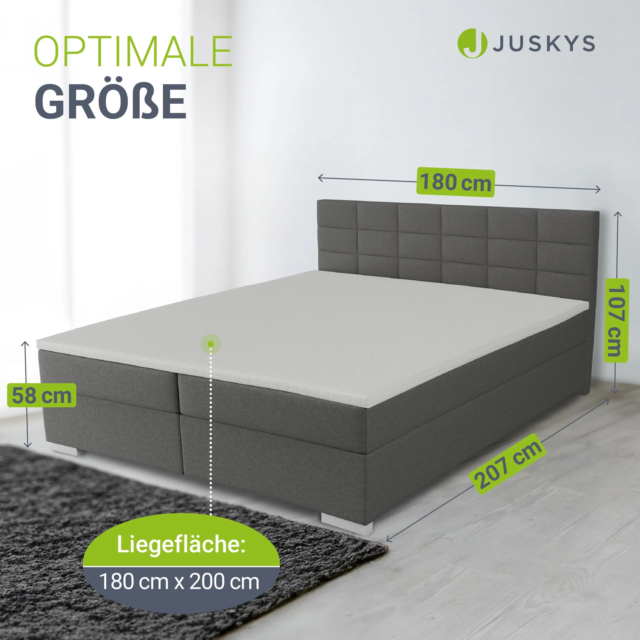 Boxspringbett Seattle - Malmo-Stoff - Image 12