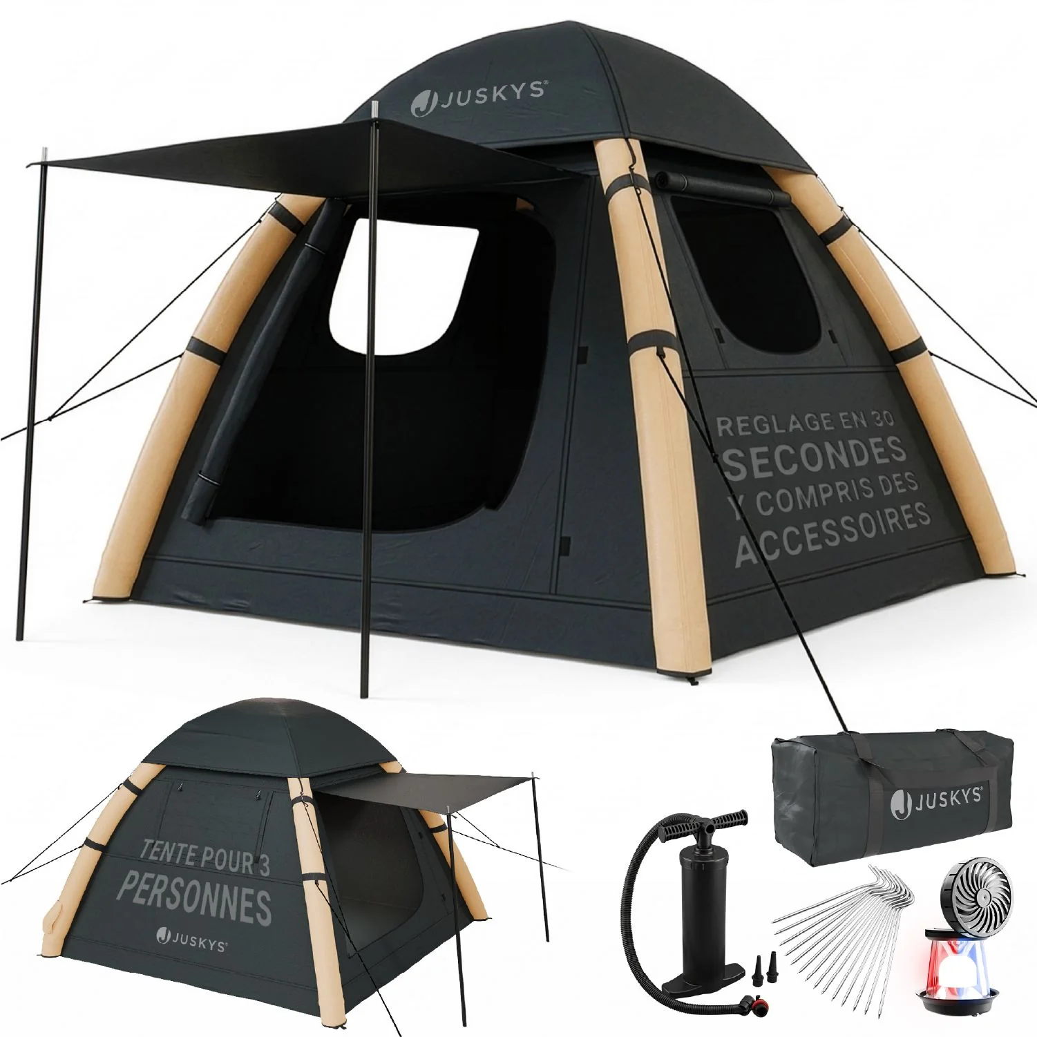 Campingzelt aufblasbar für 1-4 Personen - Image 15