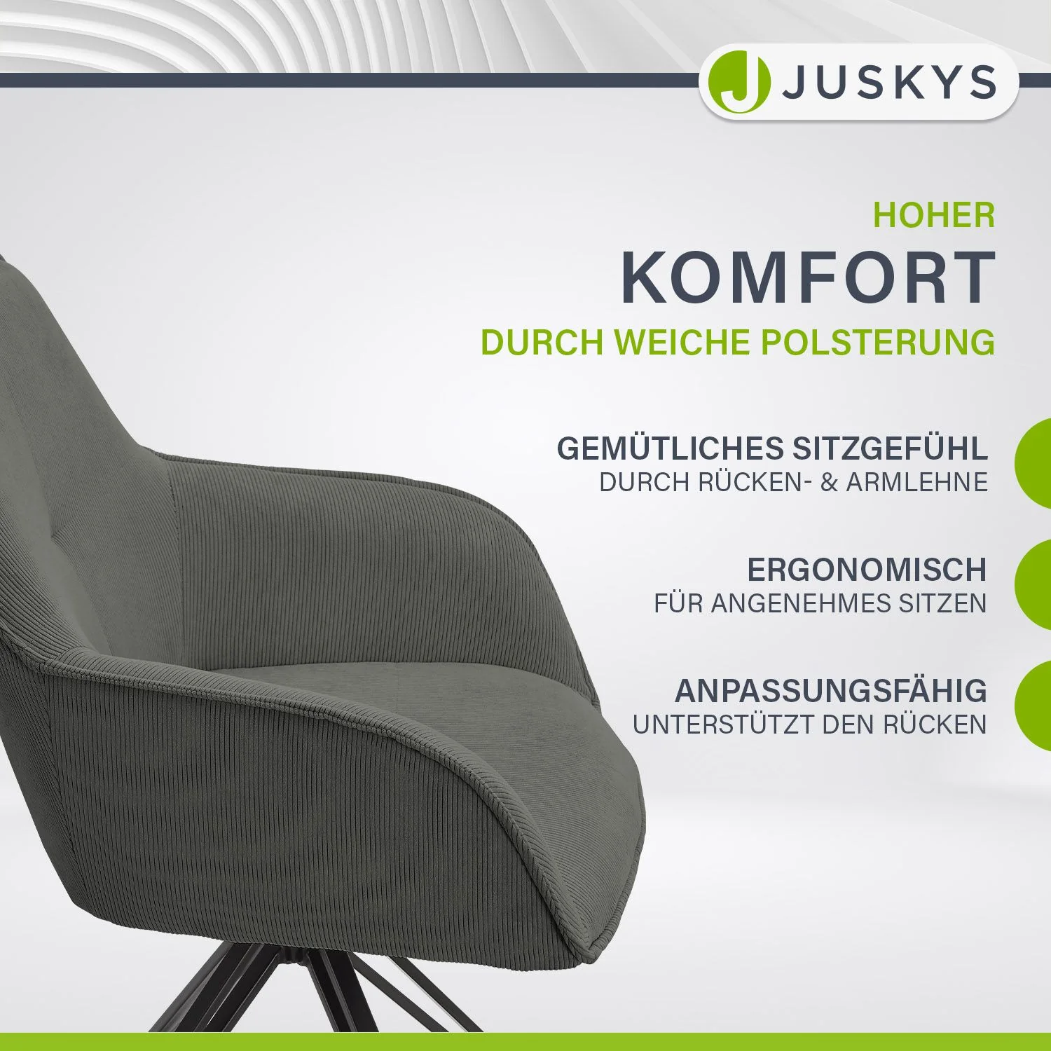 Drehstuhl Clyde mit Cord - Image 4