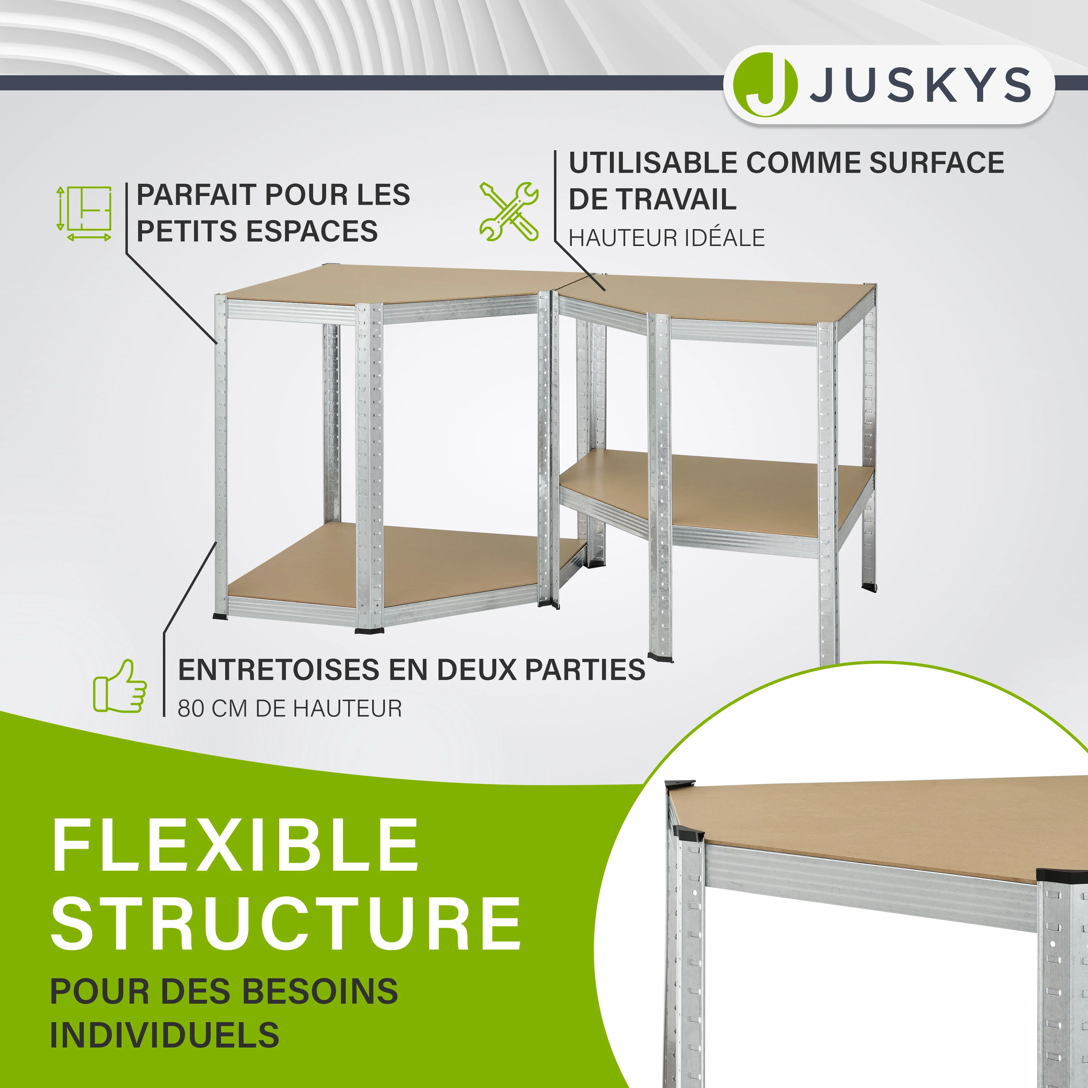Eckregal Corner Easy 160 x 75 x 40-75 cm - Image 21