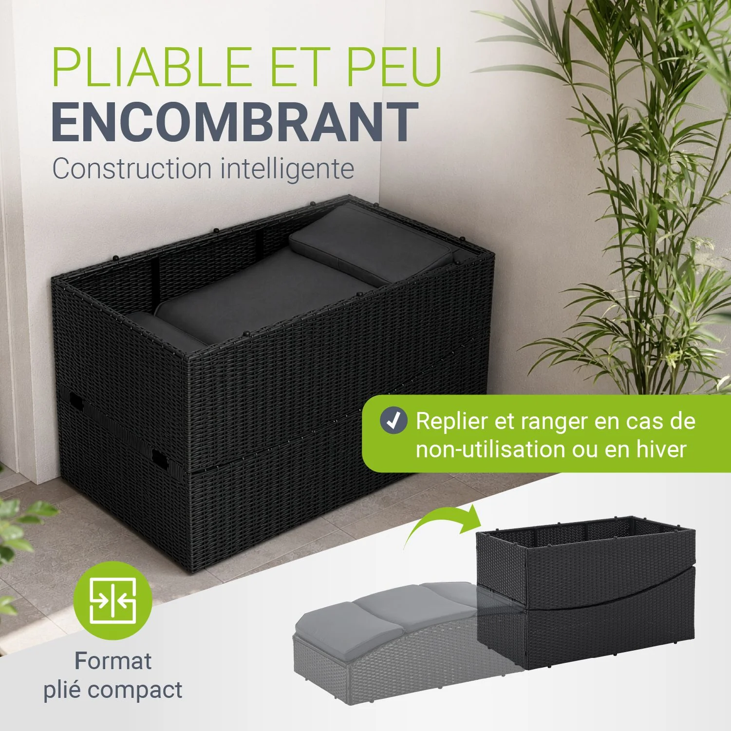 Faltbare Polyrattan Sonnenliege Lamia - Image 19