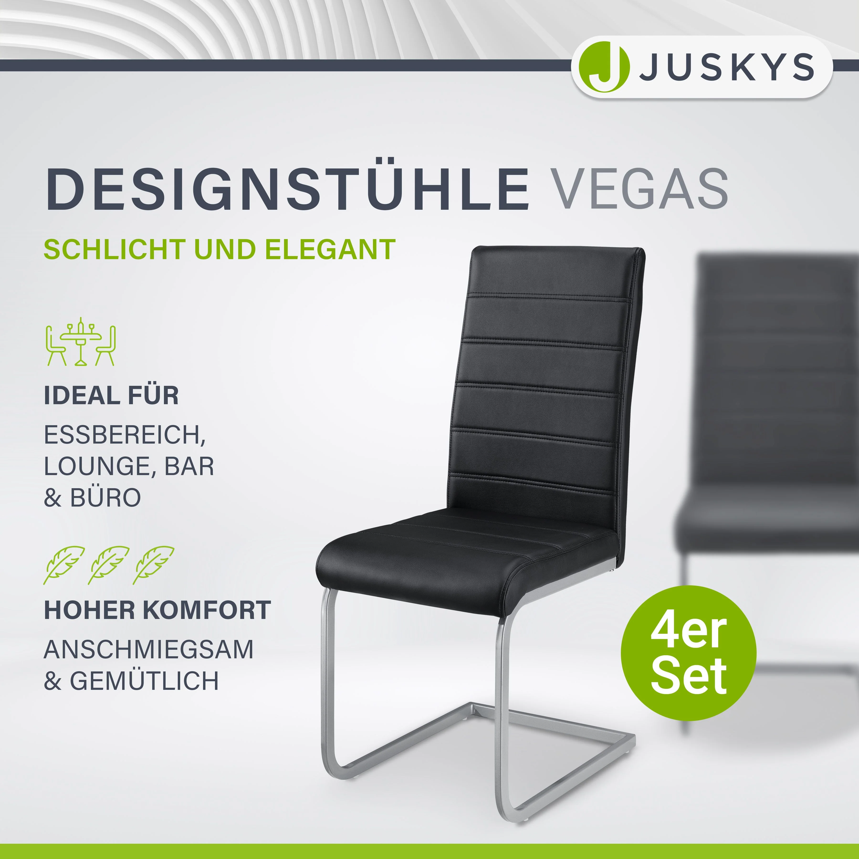 Freischwinger Stuhl Vegas mit Kunstleder - Image 10