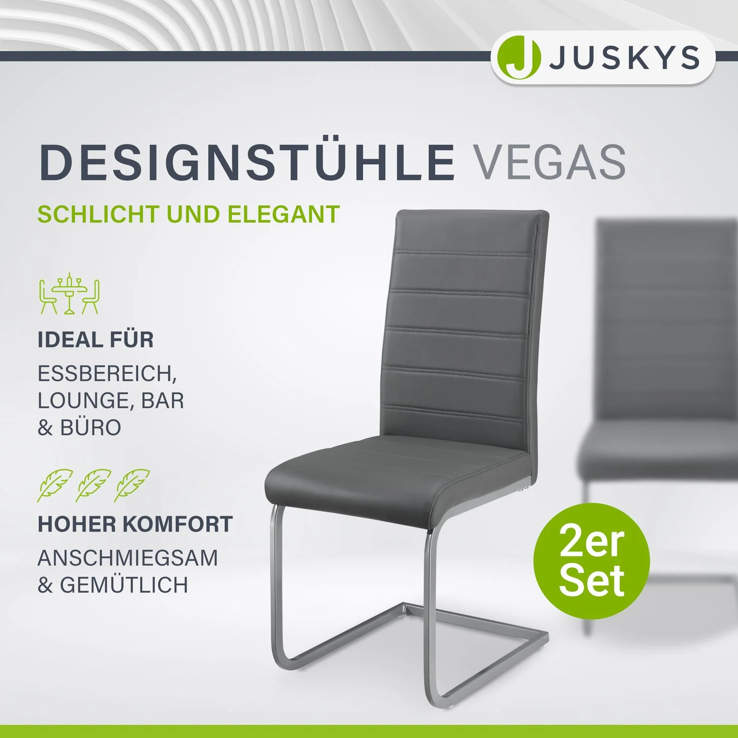 Freischwinger Stuhl Vegas mit Kunstleder - Image 34