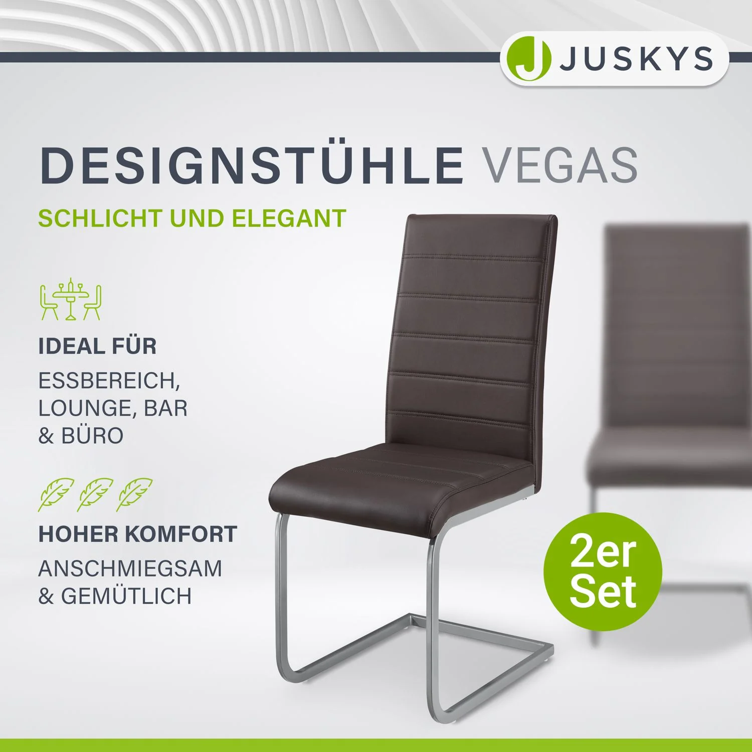 Freischwinger Stuhl Vegas mit Kunstleder - Image 50
