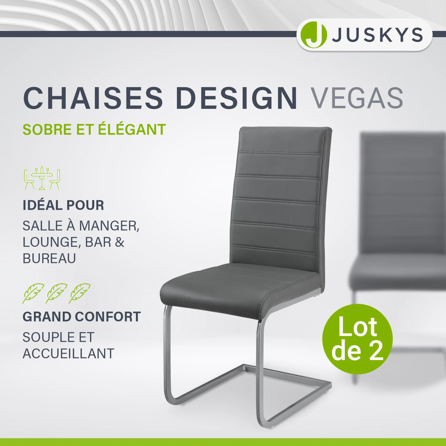 Freischwinger Stuhl Vegas mit Kunstleder - Image 93