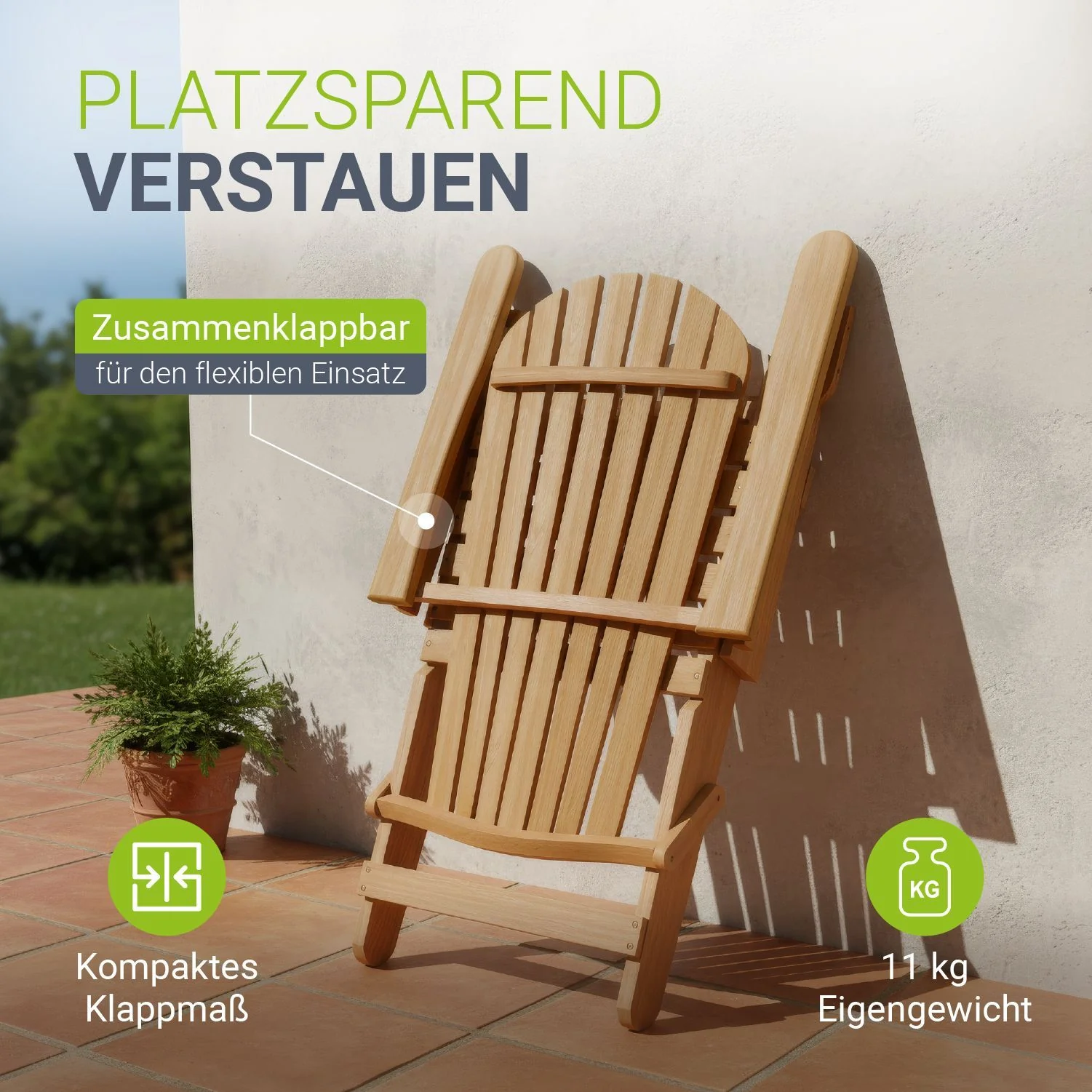 Gartenliegestuhl klappbar Korfu - Image 3