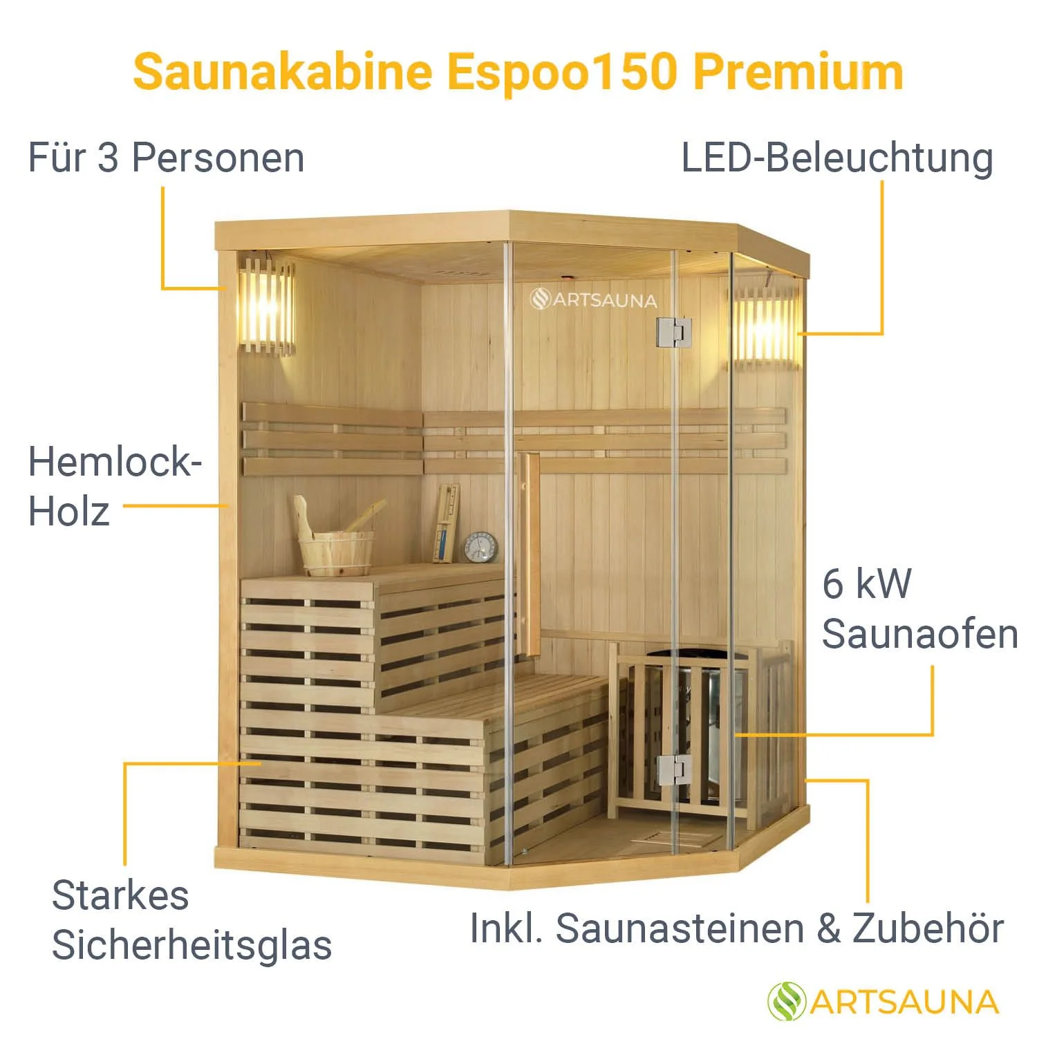 Indoor Sauna Espoo 150 Premium - Image 3