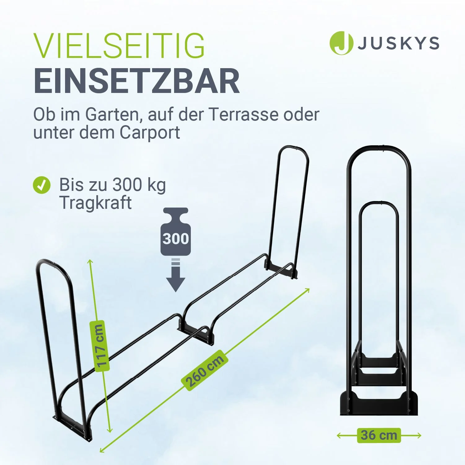 Kaminholzregal außen mit Abdeckung - Image 11