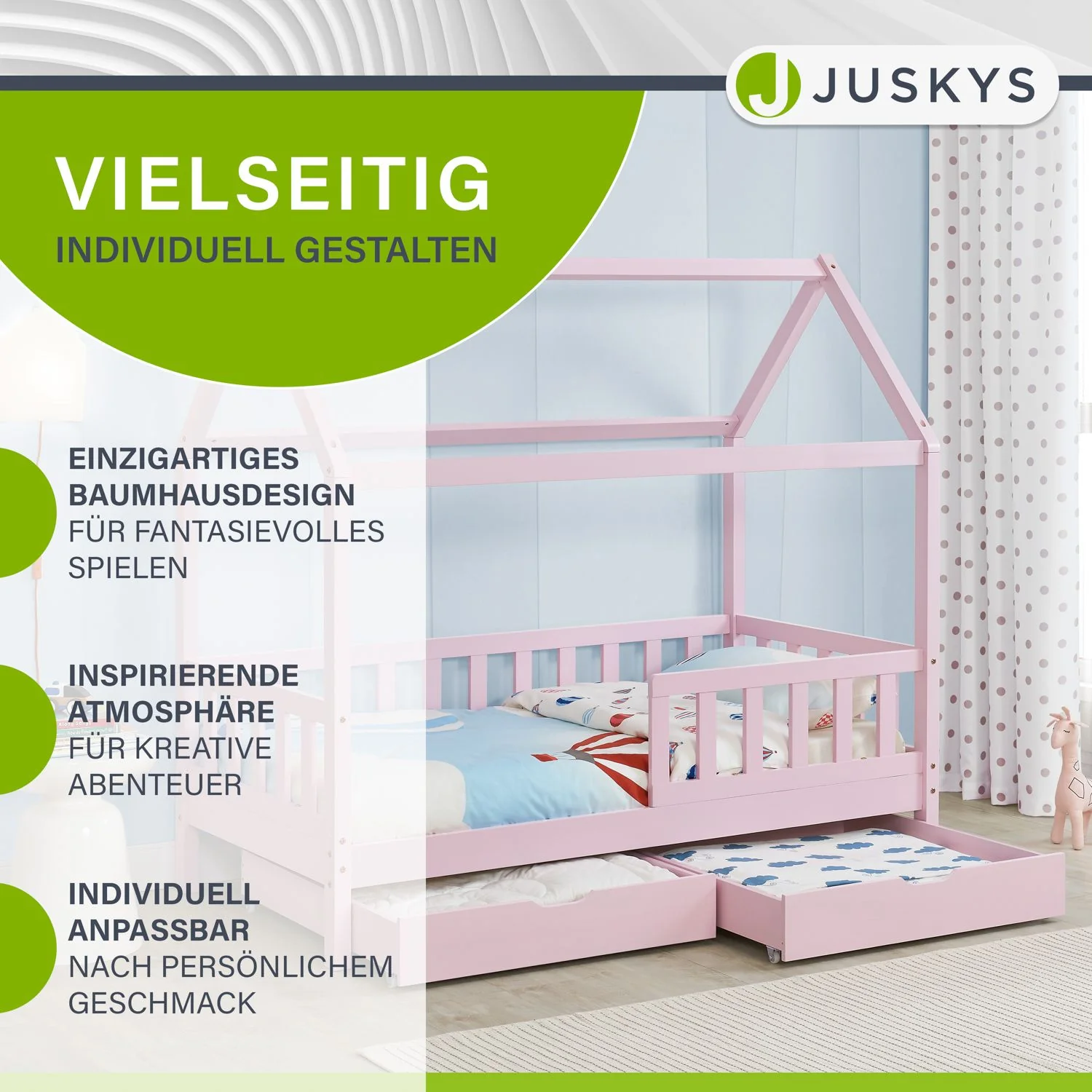 Kinderbett Marli 80 x 160 cm mit Bettkasten - Image 24