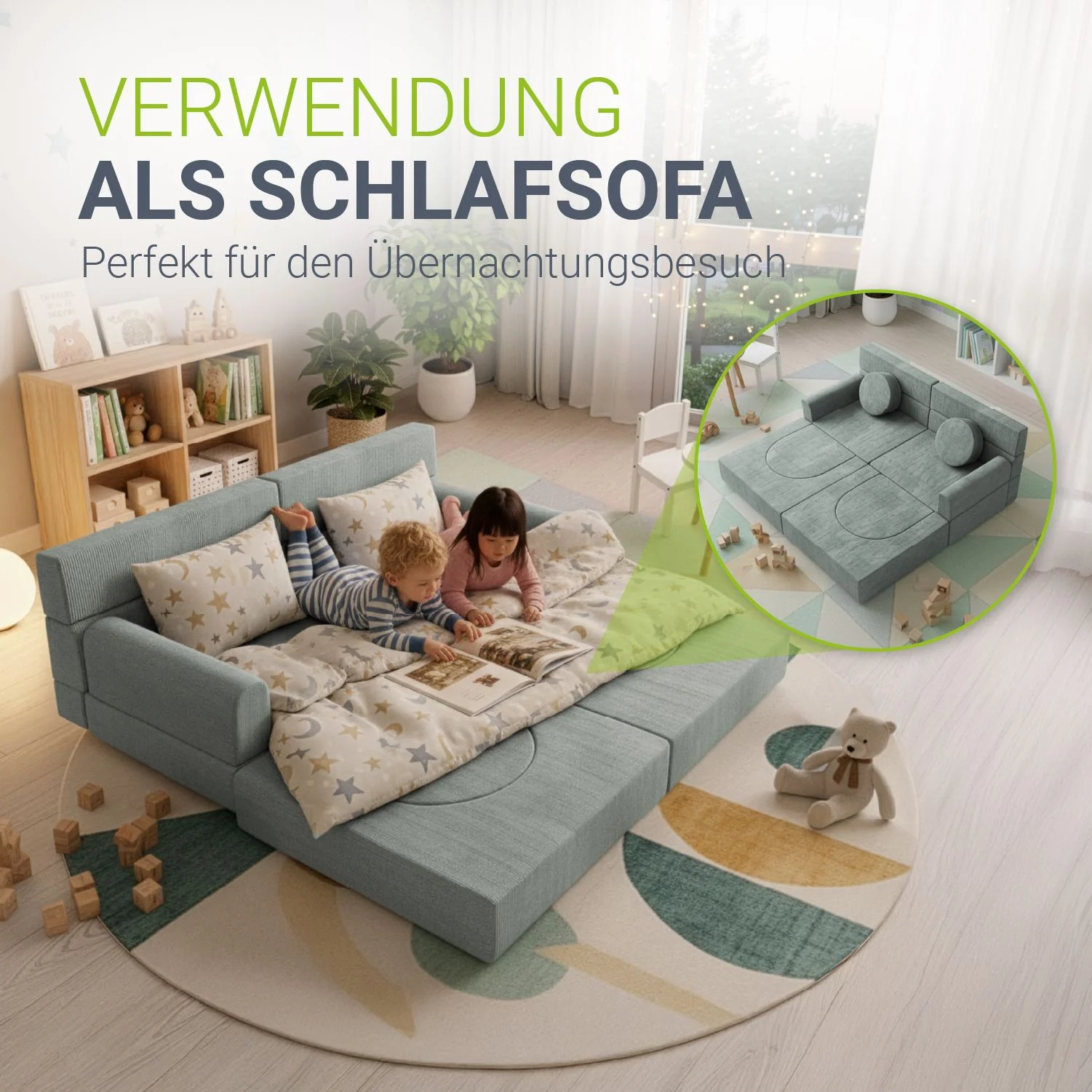 Kindersofa Kayo mit Cord Bezug & Kissen - Image 16