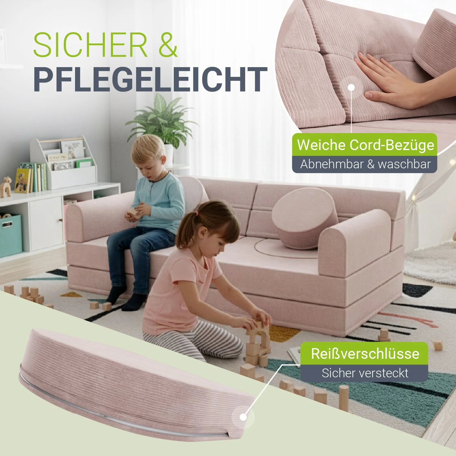 Kindersofa Kayo mit Cord Bezug & Kissen - Image 38