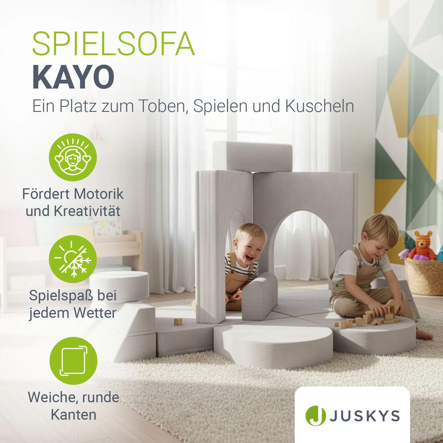 Kindersofa Kayo mit Cord Bezug & Kissen - Image 6