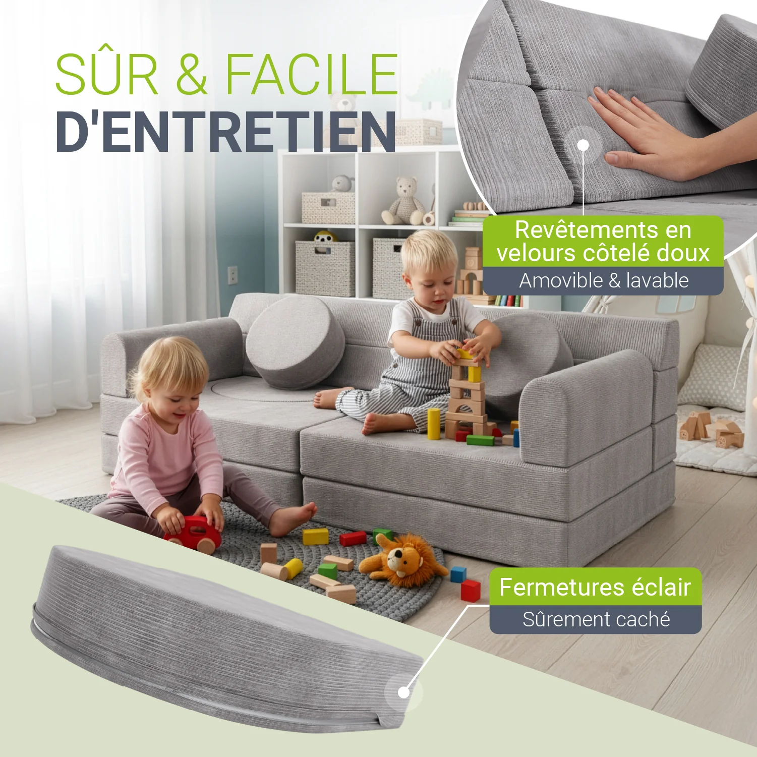 Kindersofa Kayo mit Cord Bezug & Kissen - Image 67
