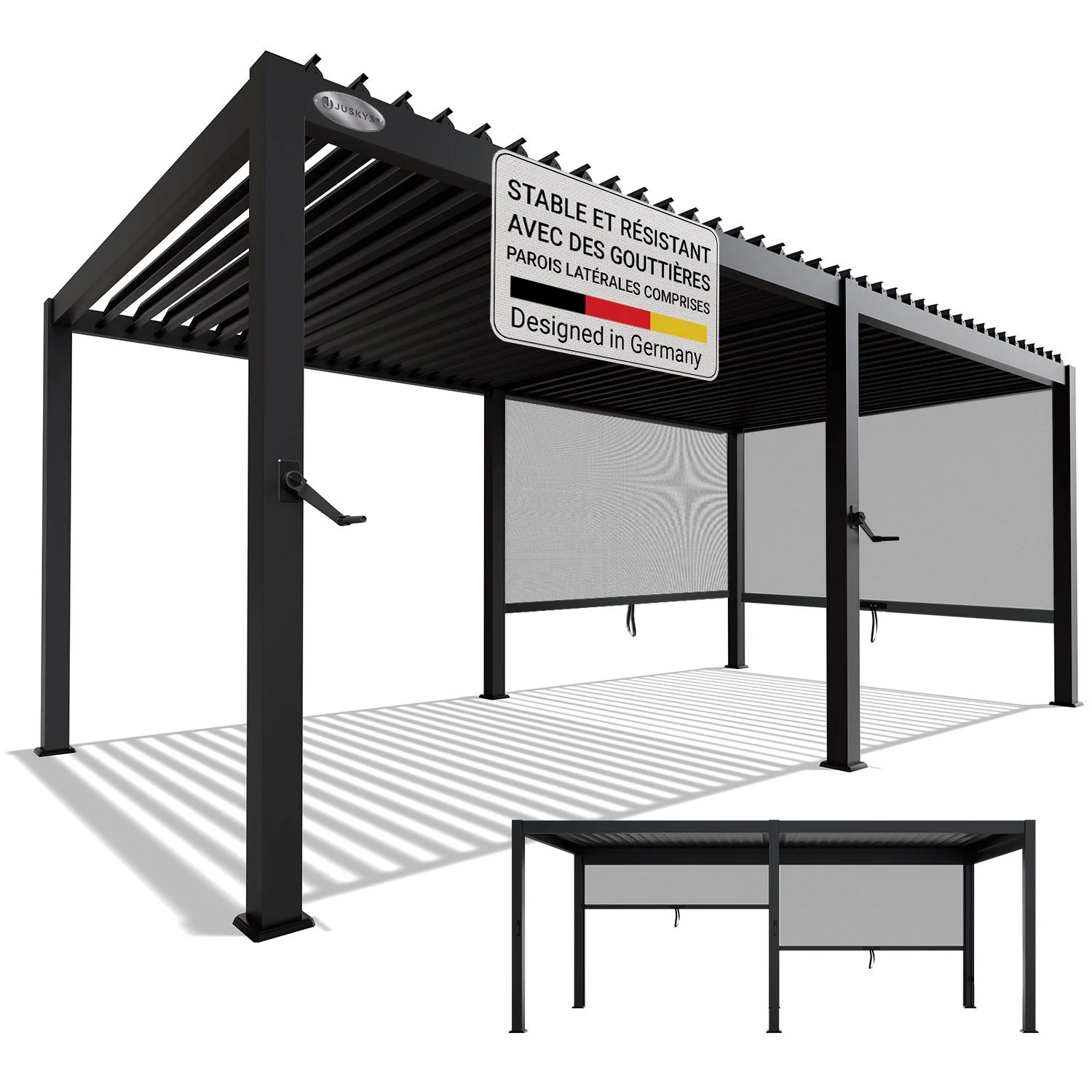 Lamellendach Tahiti 3 x 5,9 m inkl. 2x Seitenwand 3 m - Image 8