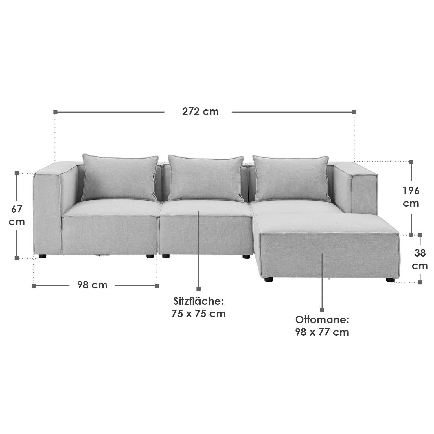 Modulares Sofa Domas L - 3 Sitzer - Image 60