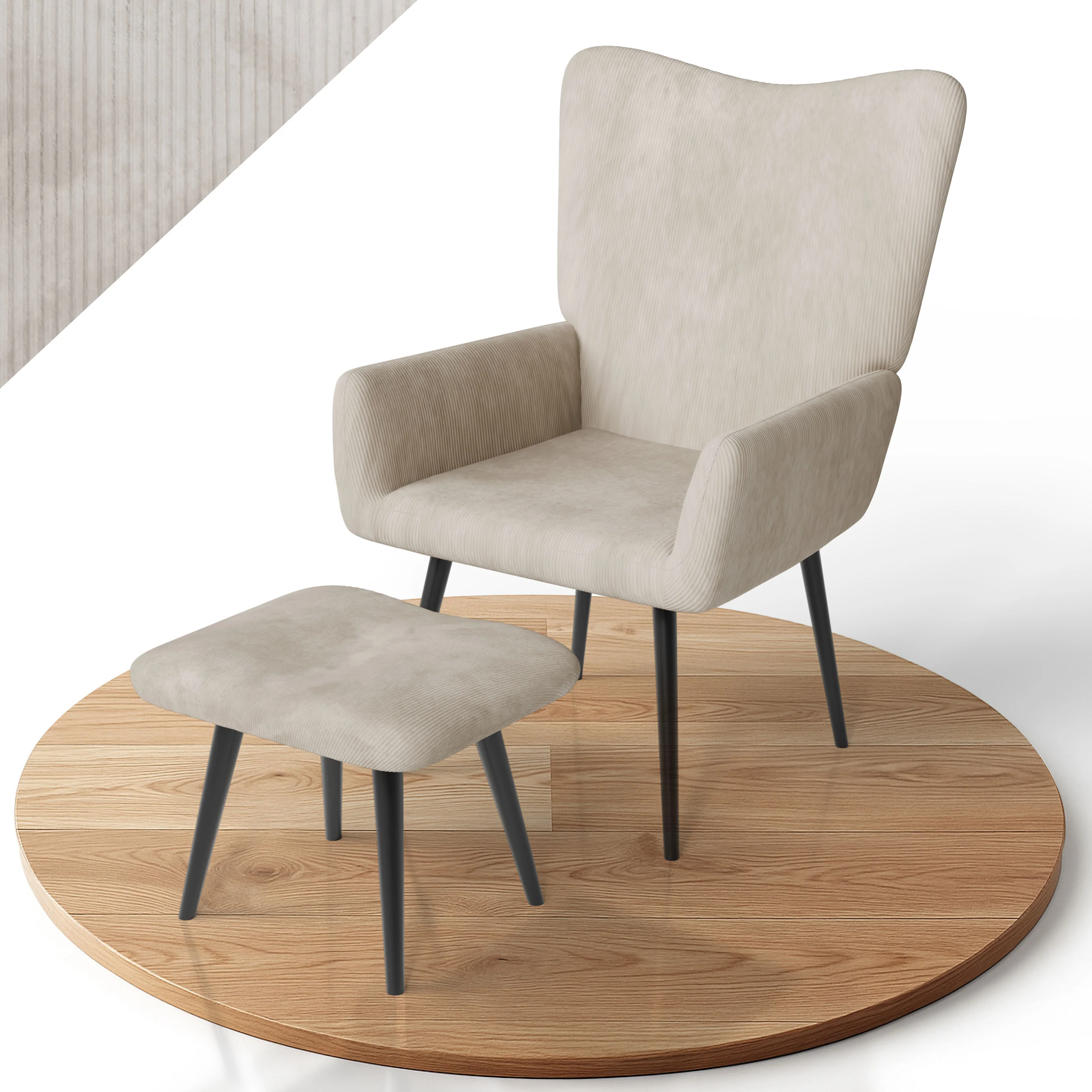 Ohrensessel mit optionalem Hocker Odense - Image 75