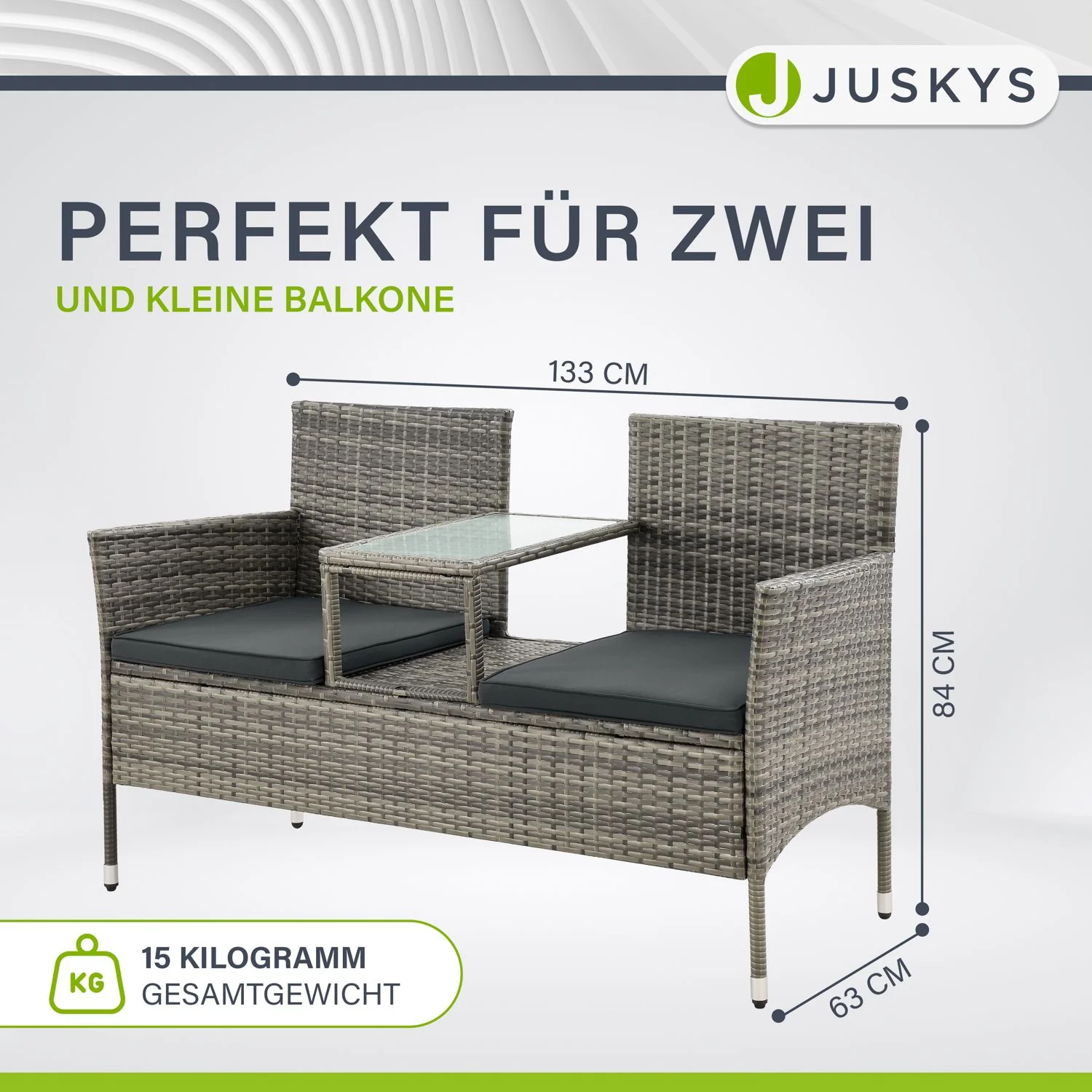 Polyrattan Sitzbank Monaco - Image 11