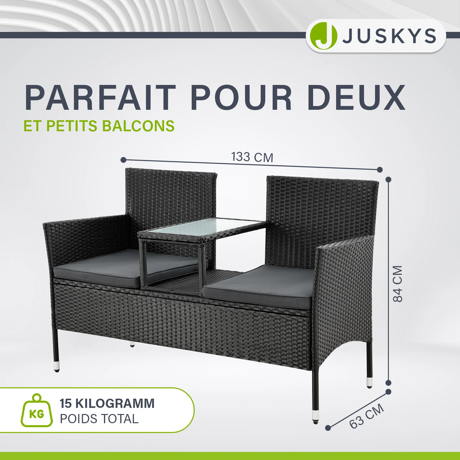 Polyrattan Sitzbank Monaco - Image 18