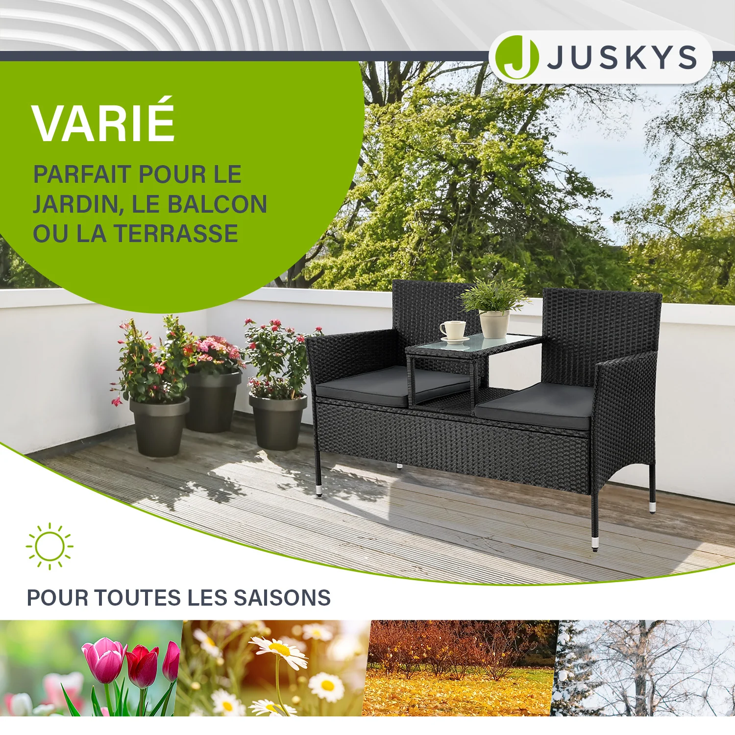 Polyrattan Sitzbank Monaco - Image 21