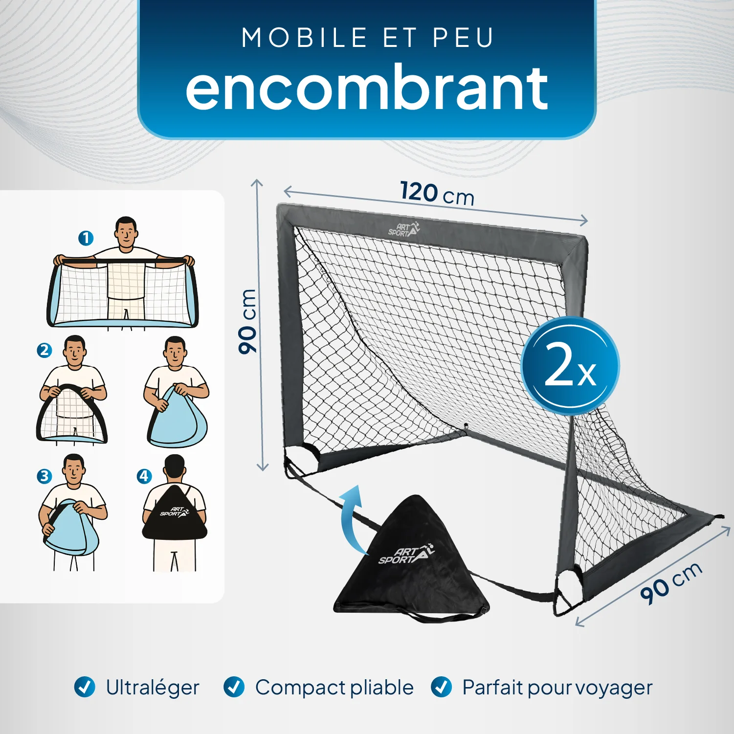 Pop-Up Fußballtor 2er Set Goal Master - Image 40