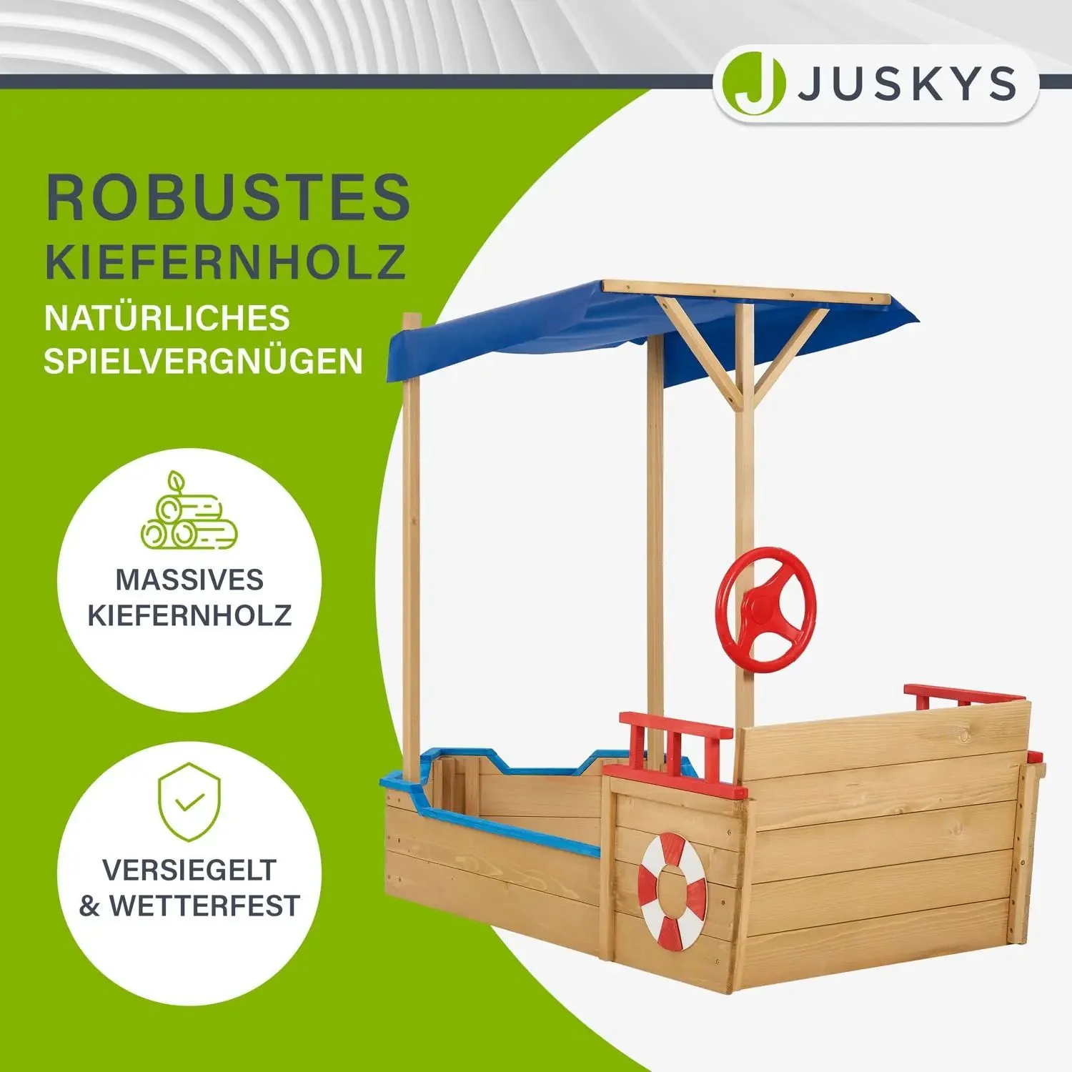 Sandkasten Käpt’n Pit - Piratenschiff Boot aus Holz - Image 4