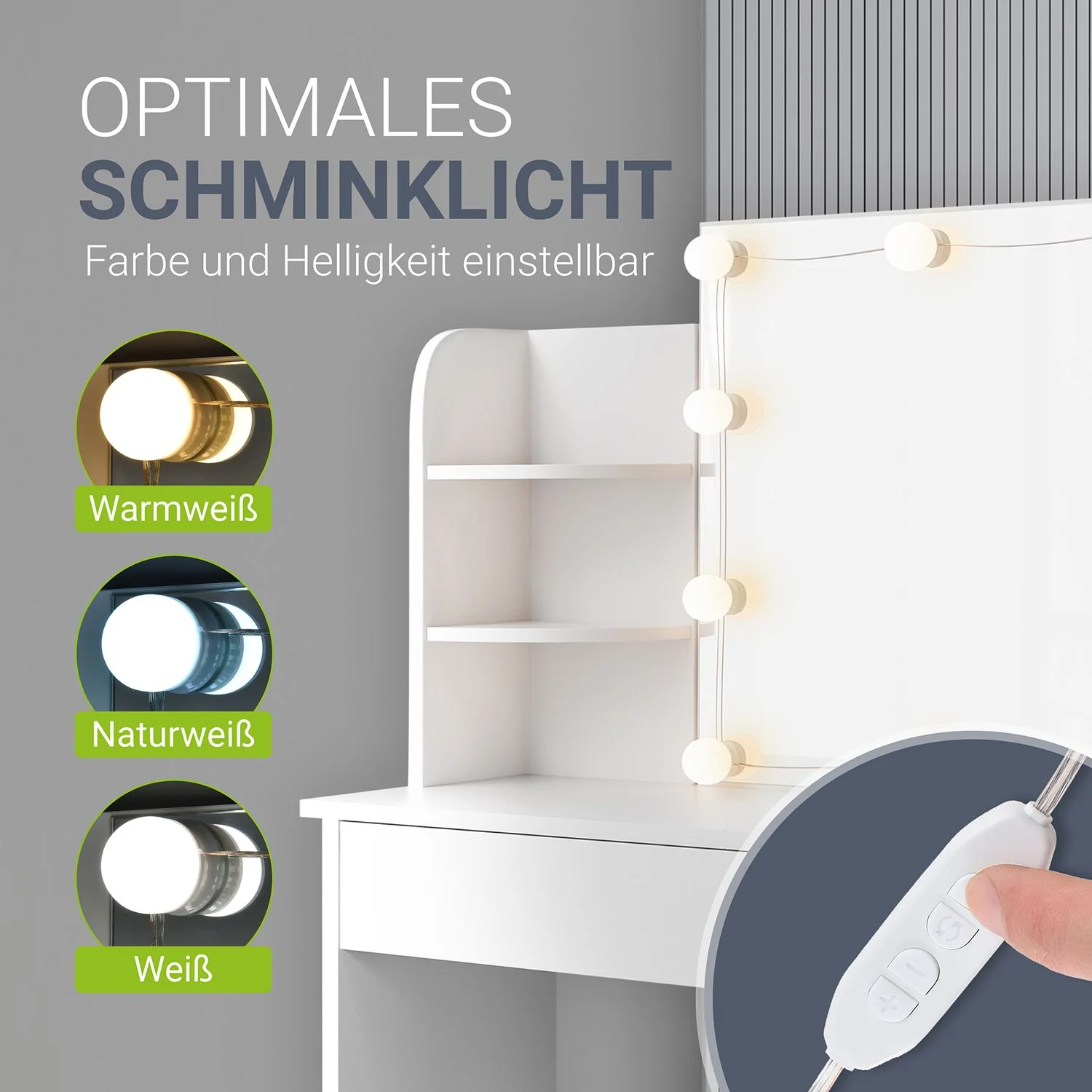 Schminktisch Bella mit LED Beleuchtung - Image 6