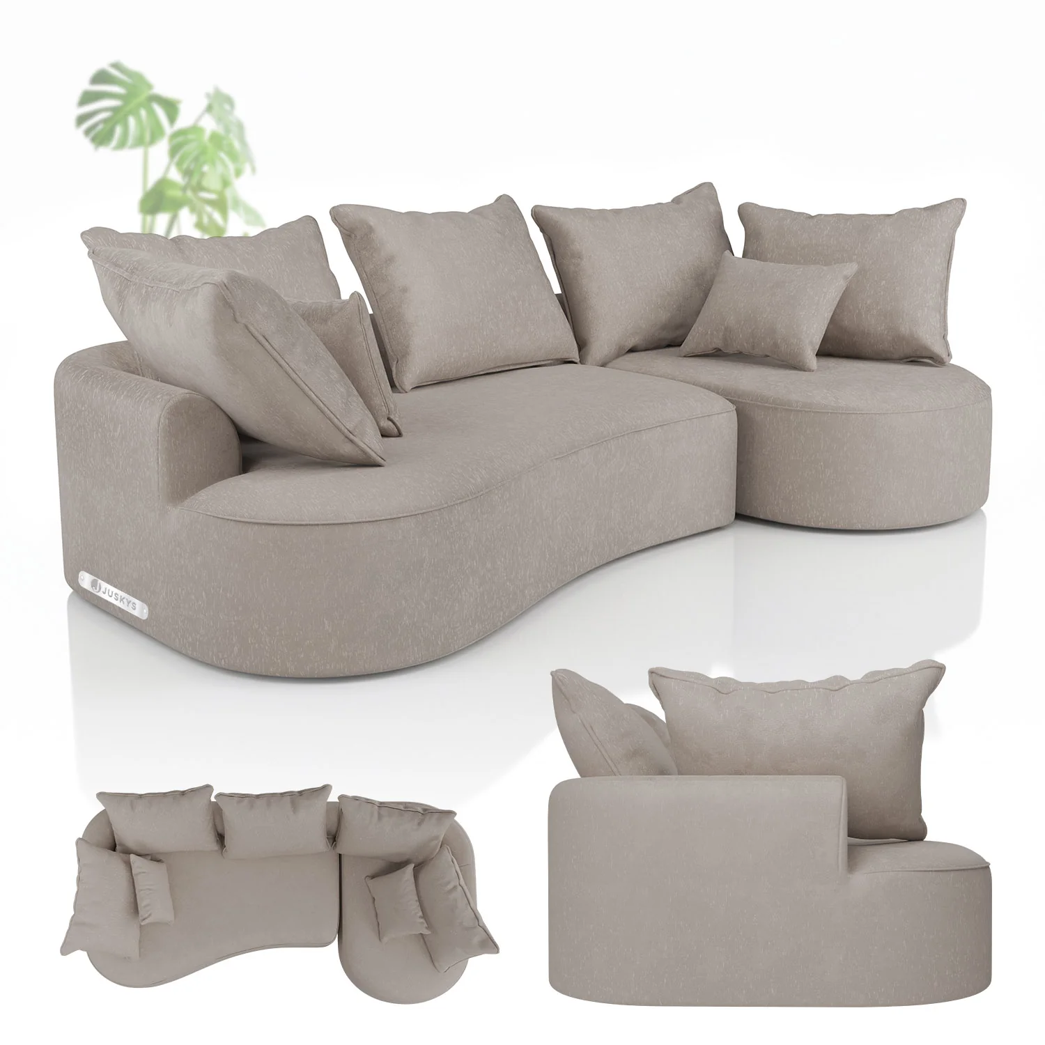 Sofa Tirano mit Ottomane & Dekokissen - Image 59