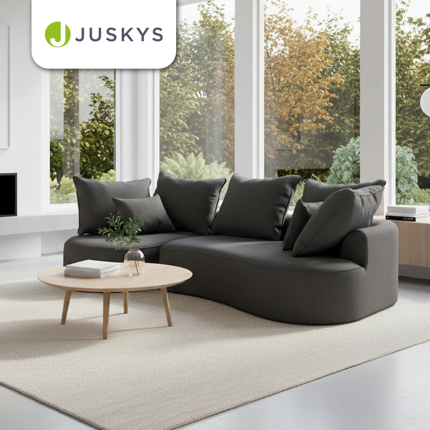 Sofa Tirano mit Ottomane & Dekokissen - Image 89